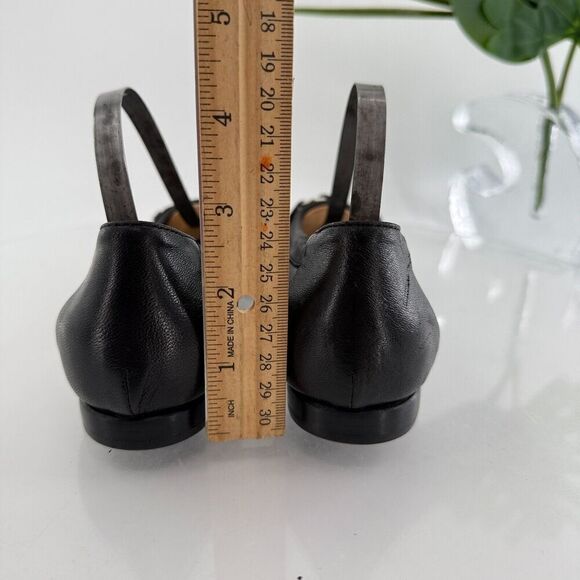 AGL Womens Monika Ballet Flat Size 34 4 Black Leather Shoe Cap Toe Italy - Picture 5 of 11